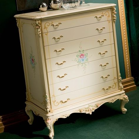 Chiffonnier de style - CALIPSO - Silik - en bois laqué / beige