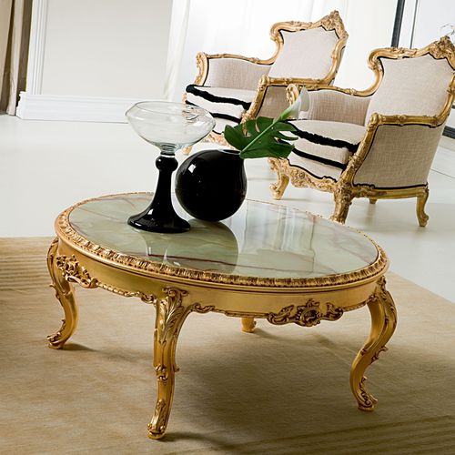 Table basse de style - 886 - Silik - en marbre / ronde / pour hôtel