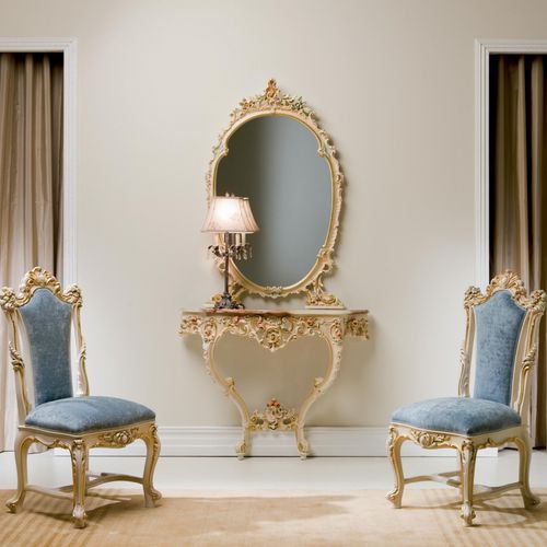 Console de style - 103 - Silik - en marbre / demi-lune / pour hôtel