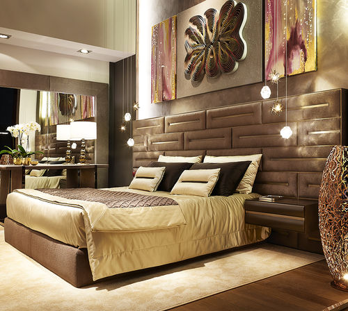 Lit double - Wall  - Siwa Soft Style Home - contemporain / tapissé / avec tête de lit tapissée