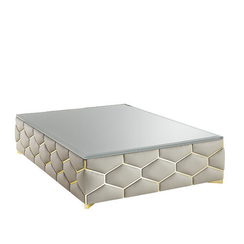 Table basse contemporaine - Diamond - Siwa Soft Style Home - en verre / avec piètement en métal / avec piètement en cuir