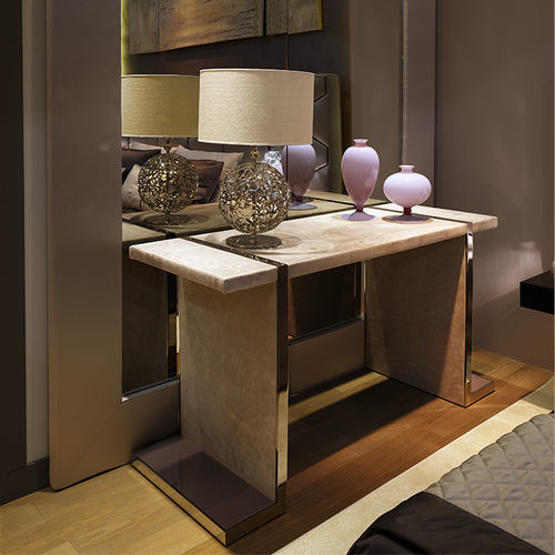 Console contemporaine - Vertigo - Siwa Soft Style Home - en cuir / avec piètement en métal chromé / avec piètement en cuir