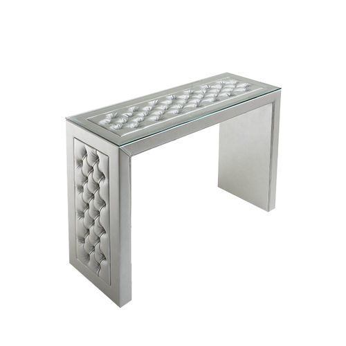 Console chesterfield - Ambra  - Siwa Soft Style Home - en verre / en cuir / avec piètement en bois massif