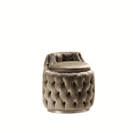 Tabouret chesterfield - Tres Chic - Siwa Soft Style Home - en tissu / avec piètement en tissu / tapissé