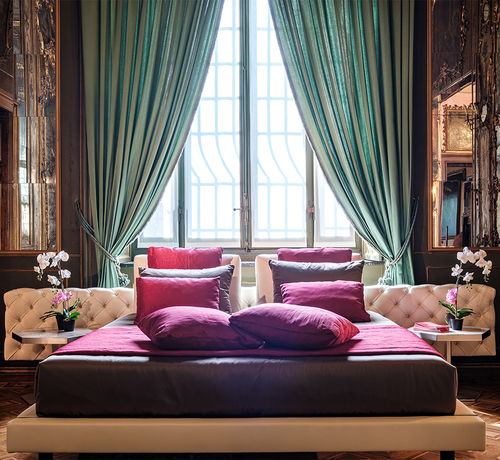 Lit double - Character  - Siwa Soft Style Home - chesterfield / tapissé / avec tête de lit
