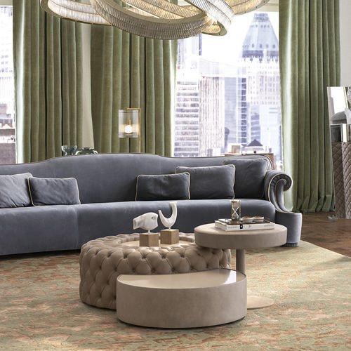 Table basse chesterfield - Orion  - Siwa Soft Style Home - en cuir / en tissu / avec piètement en cuir