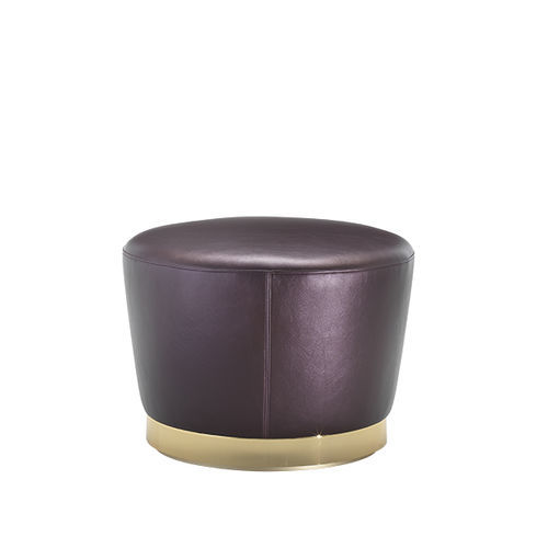Pouf contemporain - Voile  - Siwa Soft Style Home - en cuir / en métal / rond