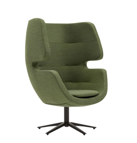 Fauteuil contemporain - MOAI - SOFTLINE - en tissu / en aluminium / à oreilles