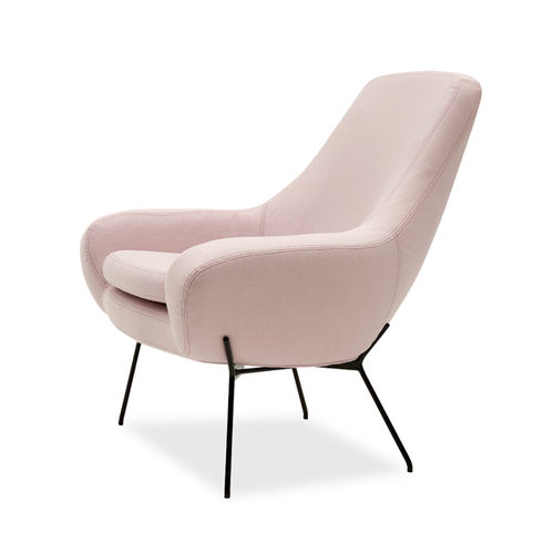 Fauteuil design scandinave - NOOMI STRING - SOFTLINE - en tissu / en acier / avec coussin amovible