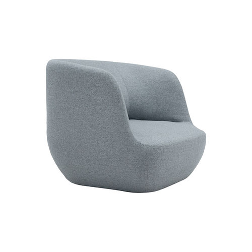 Fauteuil contemporain - CLAY - SOFTLINE - en tissu / avec revêtement amovible / gris