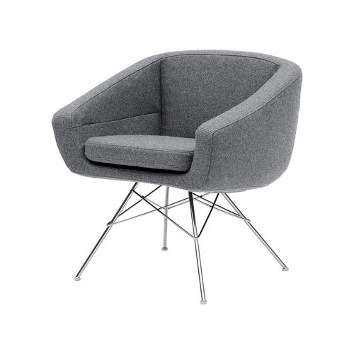 Chaise de salle à manger contemporaine - AIKO - SOFTLINE - d'intérieur / en tissu / avec piètement en métal