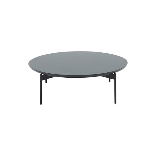 Table basse contemporaine - JOE - SOFTLINE - en stratifié / avec piètement en acier / ronde