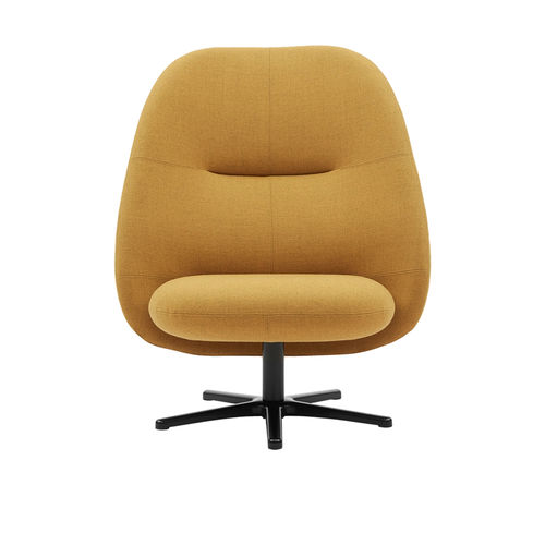 Chaise contemporaine - RUFLE - SOFTLINE - d'intérieur / en tissu / avec piètement en métal