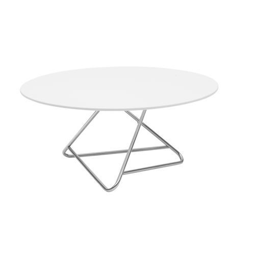 Table basse contemporaine - TRIBECA - SOFTLINE - en MDF laqué / en acier / ronde