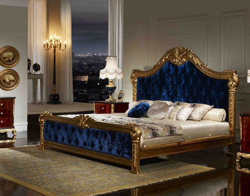 Lit double - Soher - design nouveau baroque / en tissu
