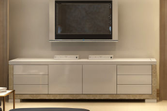 Meuble TV contemporain - ANTHER - Sormani - lowboard / en bois laqué / blanc