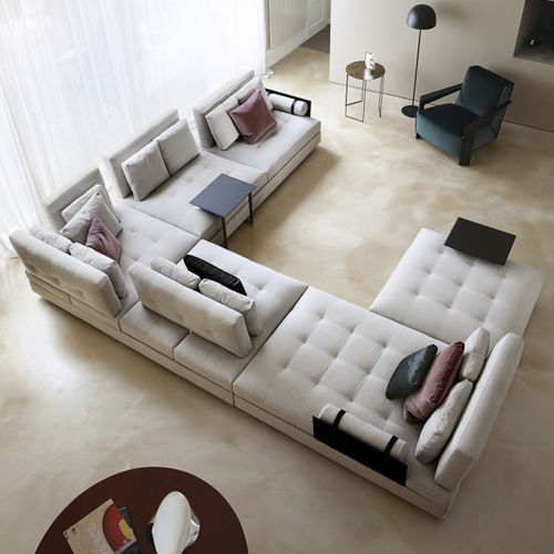 Canapé modulable - HEMINGWAY - Swan Italia - contemporain / en tissu / en cuir