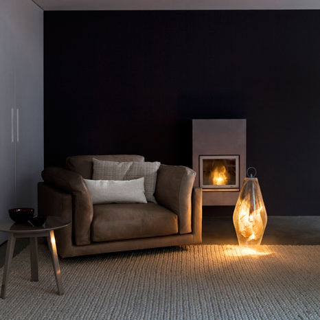 Fauteuil contemporain - HOST - Swan Italia - en cuir / en tissu / marron