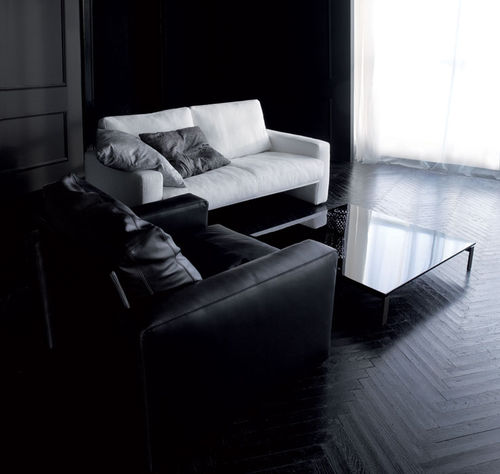 Canapé contemporain - LARIO - Swan Italia - en tissu / en cuir / blanc