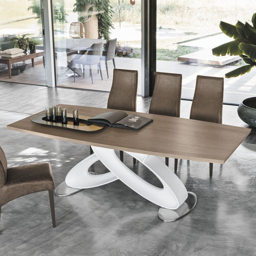 Table à manger contemporaine - ECLIPSE 230 - Target Point - en placage de bois / avec piètement en métal / rectangulaire