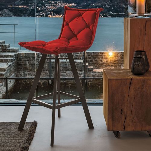 Chaise de bar contemporaine - DIGIONE PLUS - Target Point - d'intérieur / en tissu / avec piètement en métal peint