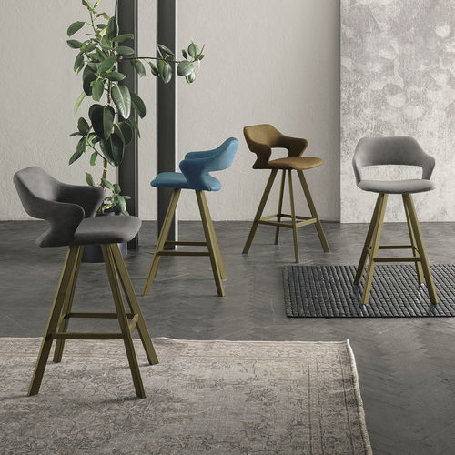 Chaise de bar contemporaine - SEATTLE PLUS - Target Point - d'intérieur / en tissu / avec piètement en métal peint