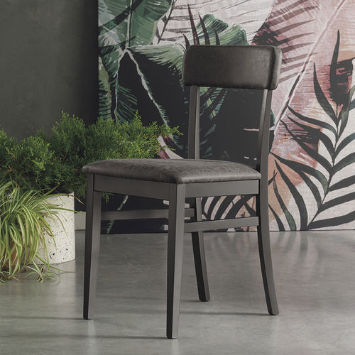 Chaise de salle à manger contemporaine - DOMINGO - Target Point - d'intérieur / en tissu / avec piètement en bois laqué