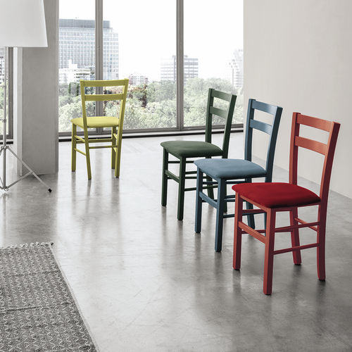 Chaise de salle à manger contemporaine - SALVADOR - Target Point - d'intérieur / en tissu / avec piètement en bois laqué
