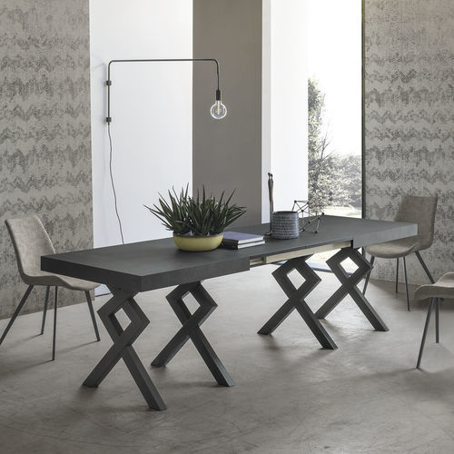 Table à manger contemporaine - ETTORE 160 - Target Point - en stratifié / avec piètement en métal peint / rectangulaire