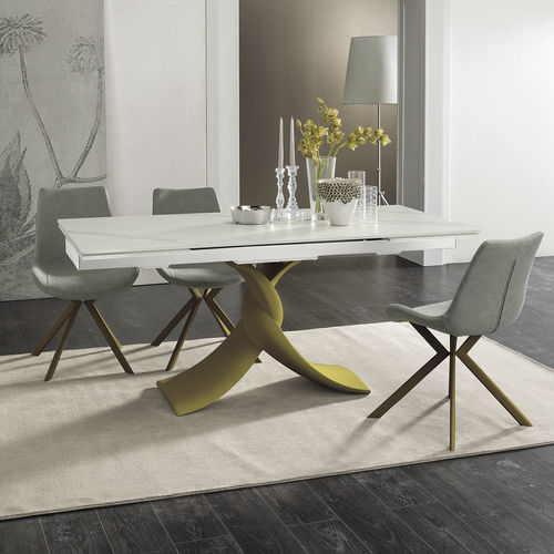 Table à manger contemporaine - TWIST 180 - Target Point - en grès cérame / avec piètement en polyuréthane / rectangulaire