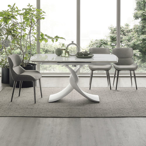 Table à manger contemporaine - TWIST 160 - Target Point - en grès cérame / avec piètement en polyuréthane / elliptique