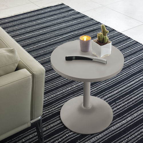 Table d'appoint contemporaine - ERA - Target Point - en MDF laqué / avec piètement en métal chromé / ronde