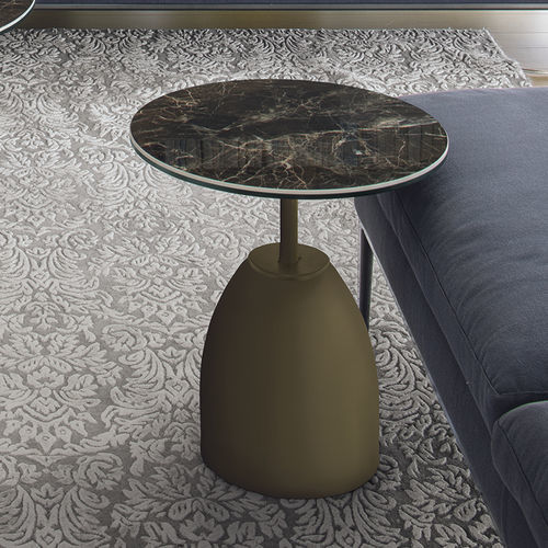 Table d'appoint contemporaine - BULLET CORNER - Target Point - en grès cérame / avec piètement en métal peint / ronde