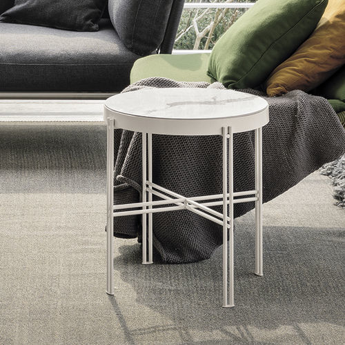 Table d'appoint contemporaine - TWEET CORNER  - Target Point - en grès cérame / avec piètement en métal peint / ronde