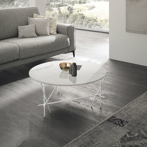 Table basse contemporaine - WIRE - Target Point - en verre / en grès cérame / avec piètement en métal peint
