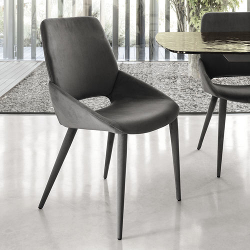Chaise de salle à manger contemporaine - PORTLAND - Target Point - d'intérieur / en tissu / avec piètement en métal