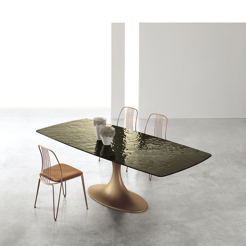 Table à manger contemporaine - CALICE GLASS - Target Point - en verre / avec piètement en résine / rectangulaire