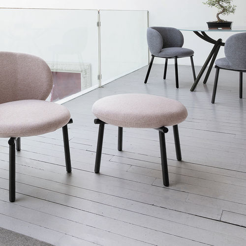 Pouf contemporain - KYOTO - Target Point - en tissu / en métal peint / rond