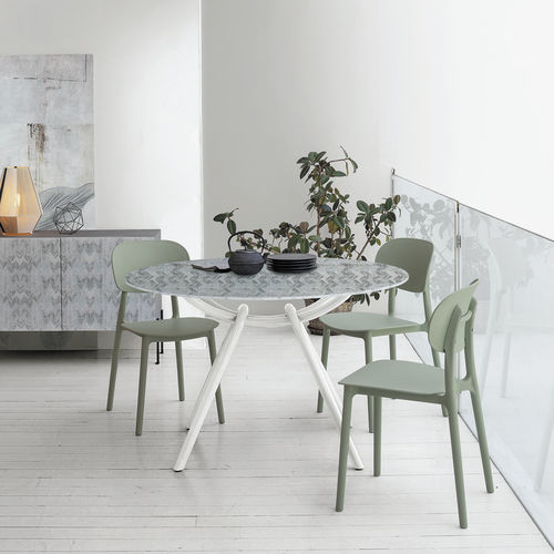 Table contemporaine - SMILE - Target Point - en verre trempé / en stratifié / en grès cérame