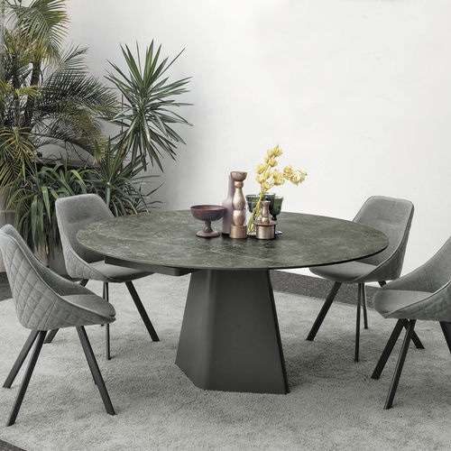Table contemporaine - TAY 160 - Target Point - en grès cérame / avec piètement en métal peint / à rallonge