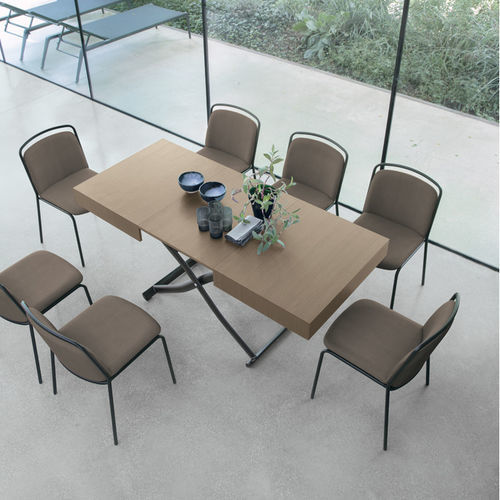 Table à manger contemporaine - DIONE WOOD - Target Point - en stratifié / avec piètement en métal / rectangulaire