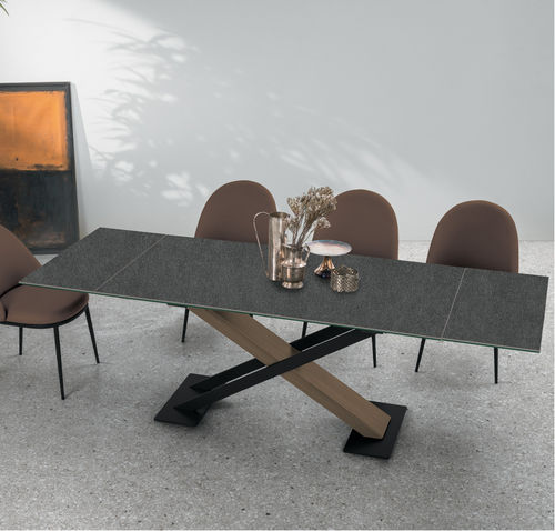 Table à manger contemporaine - SAGGITARIO - Target Point - en grès cérame / en stratifié / avec piètement en métal peint
