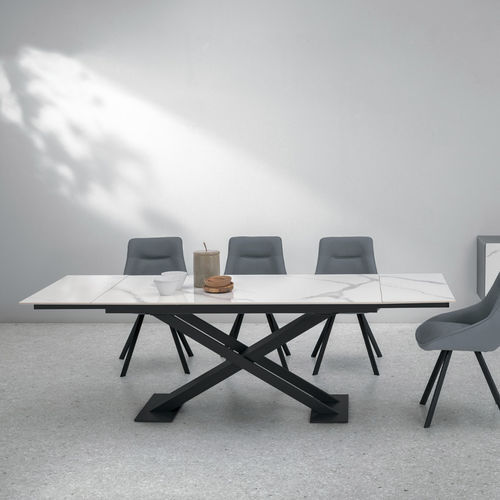 Table à manger contemporaine - TOLOMEO - Target Point - en grès cérame / en stratifié / avec piètement en métal peint