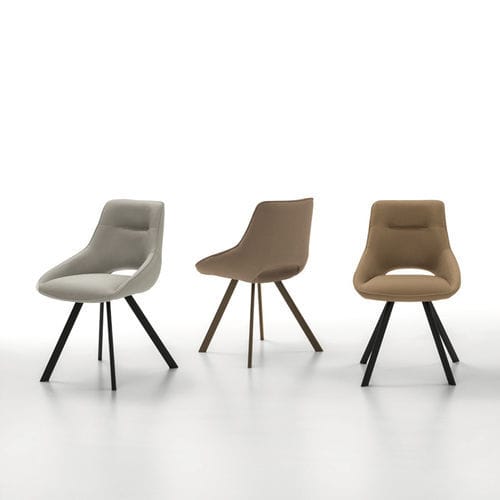 Chaise de salle à manger contemporaine - KUDO TWIST - Target Point - d'intérieur / en tissu / avec piètement en métal peint