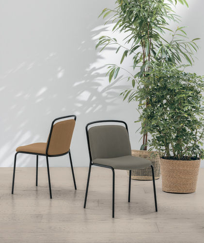 Chaise de salle à manger contemporaine - YOKO - Target Point - d'intérieur / en tissu / avec piètement en métal peint