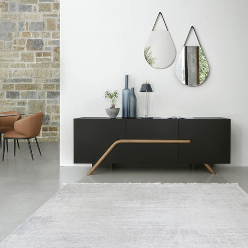 Buffet contemporain - DILECTA 210 - Target Point - en métal brossé / en bois laqué / noir