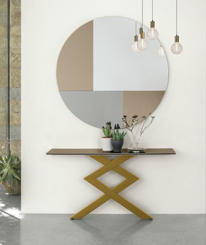 Console contemporaine - CROSS - Target Point - en verre / en grès cérame / avec piètement en métal peint