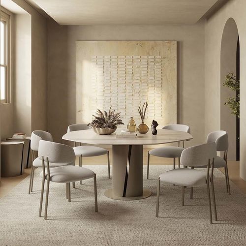 Table à manger contemporaine - POD - Target Point - en métal peint / avec piètement en métal / avec piètement en métal peint