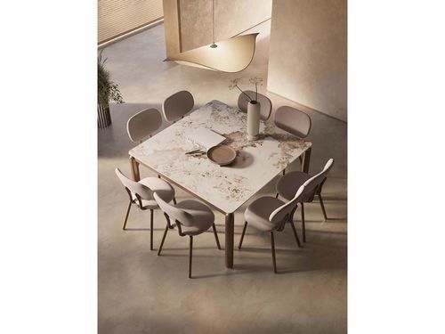 Table à manger contemporaine - THEO - Target Point - en grès cérame / avec piètement en métal laqué / rectangulaire