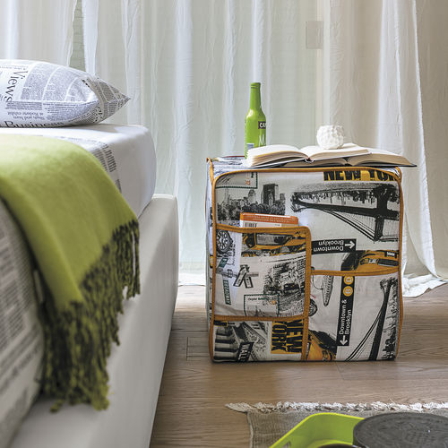 Pouf contemporain - CITYMAP - Target Point - en tissu / carré / avec porte-revues